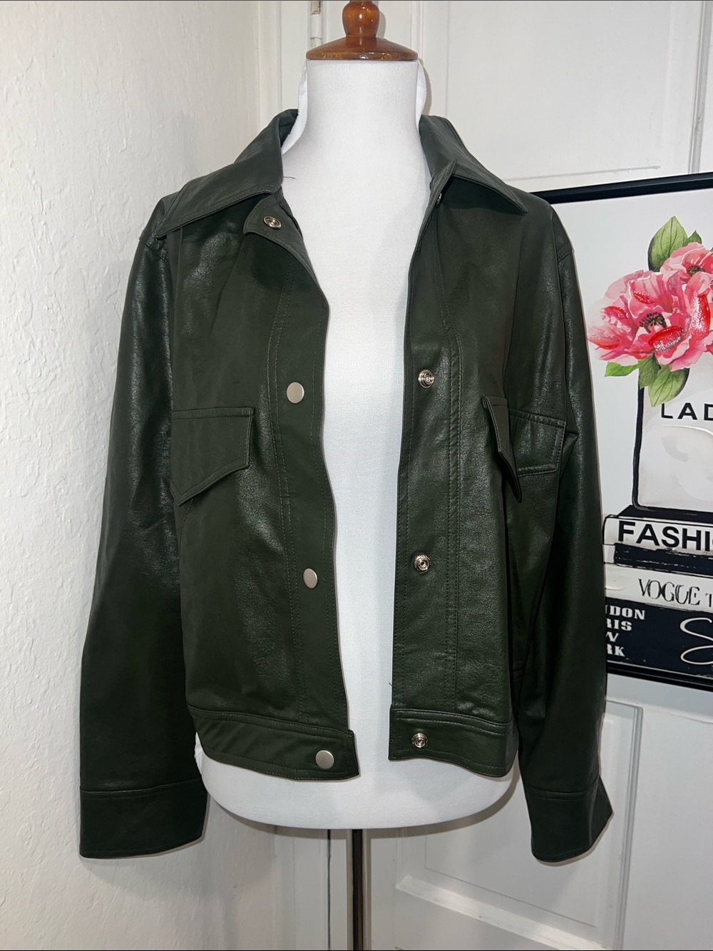 NWF Oak + Fort Green Faux Leather Jacket Size S